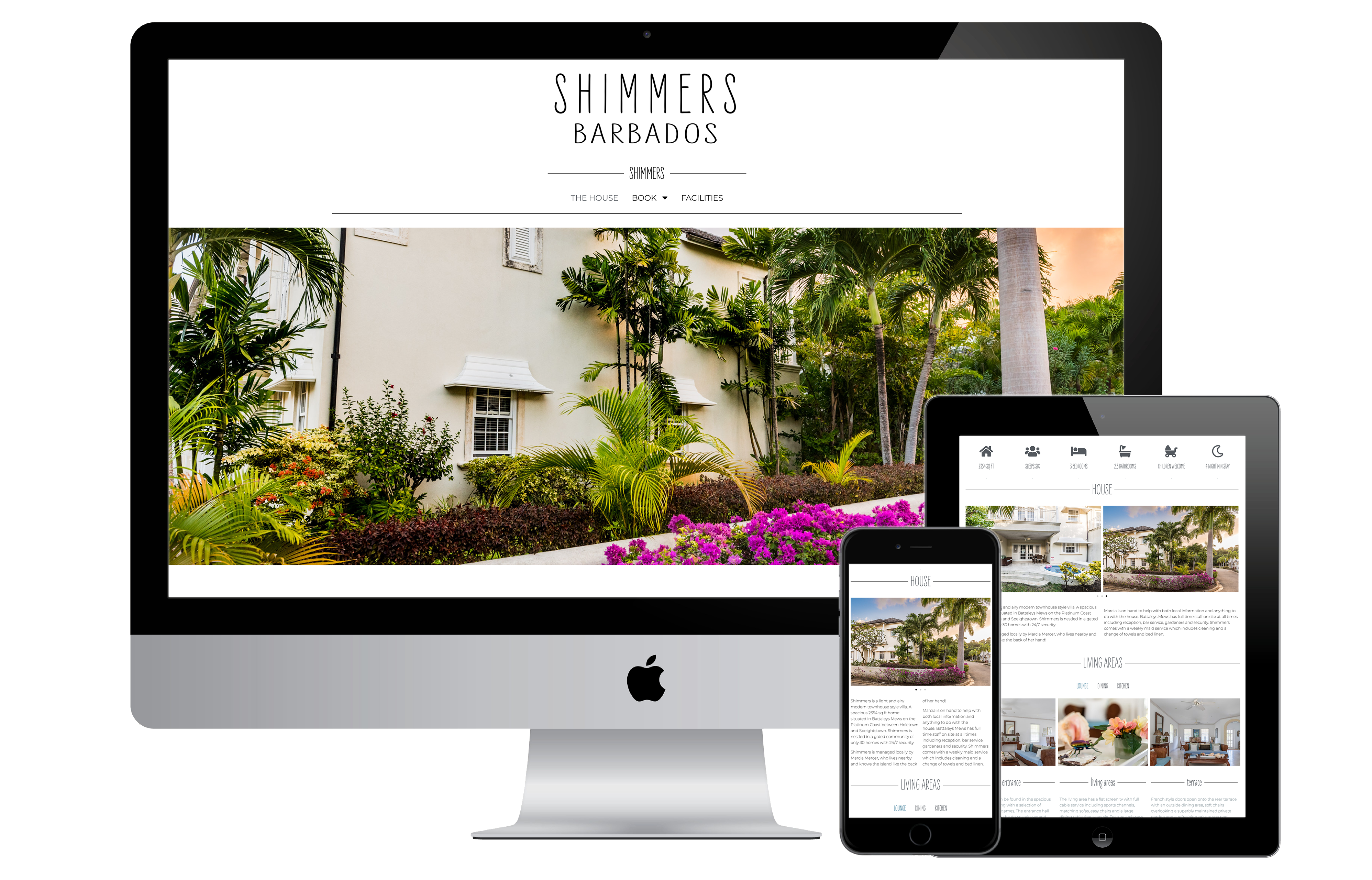 Shimmers Website mock up